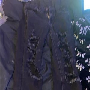 american eagle jeans size 0 black and ripped